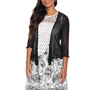 NEW PAPA FASHIONS mesh sweater cardigan in black